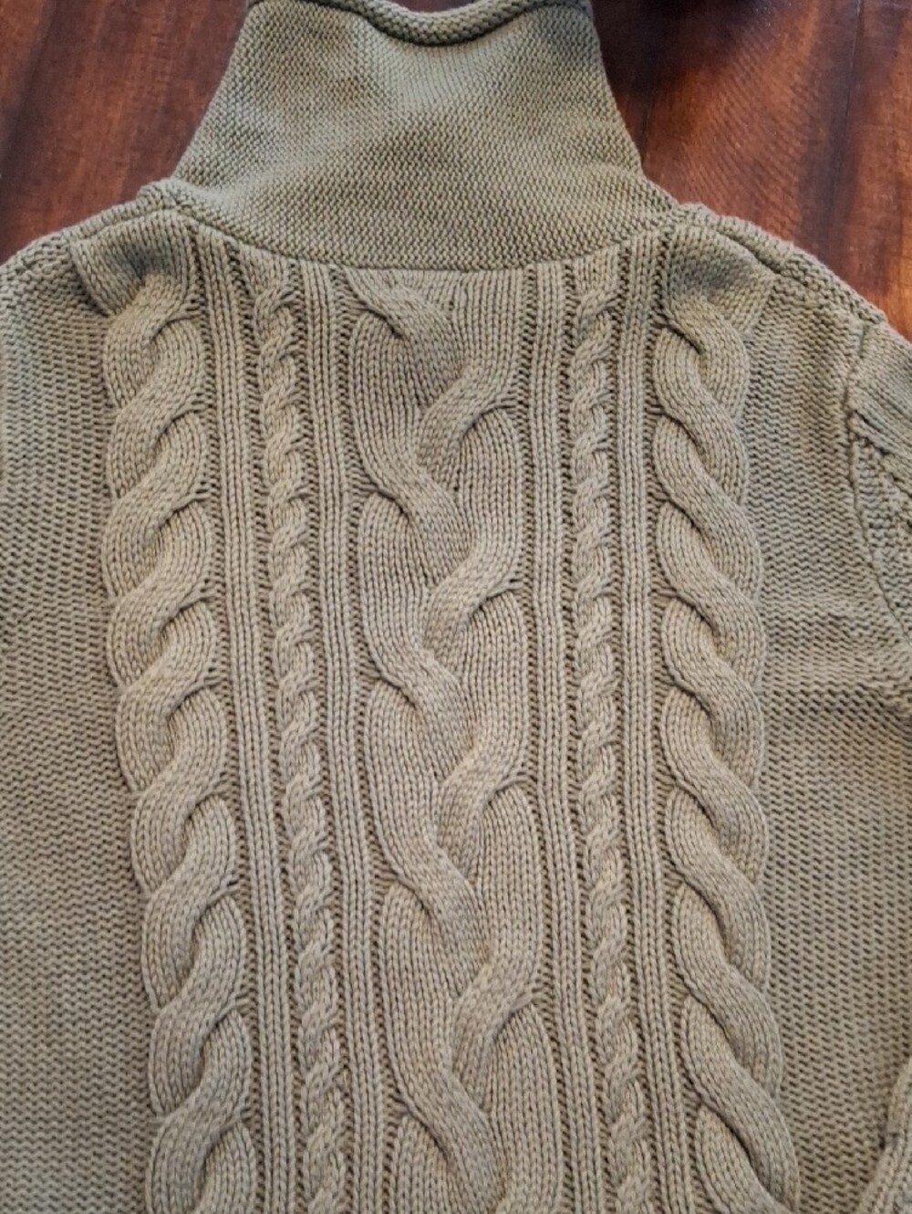 LL Bean Cable-Knit Turtleneck Sweater - Bay Leaf - Picture 14 of 16